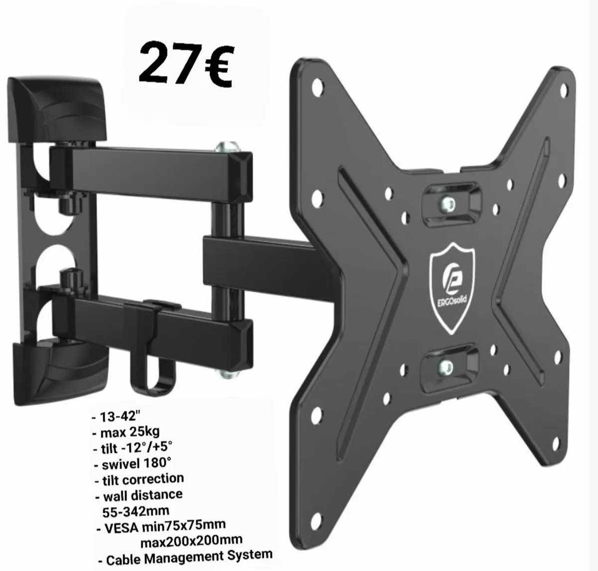 TV Wall Mount Bracket Tilt Swivel Pull out 13-42" - Image 1