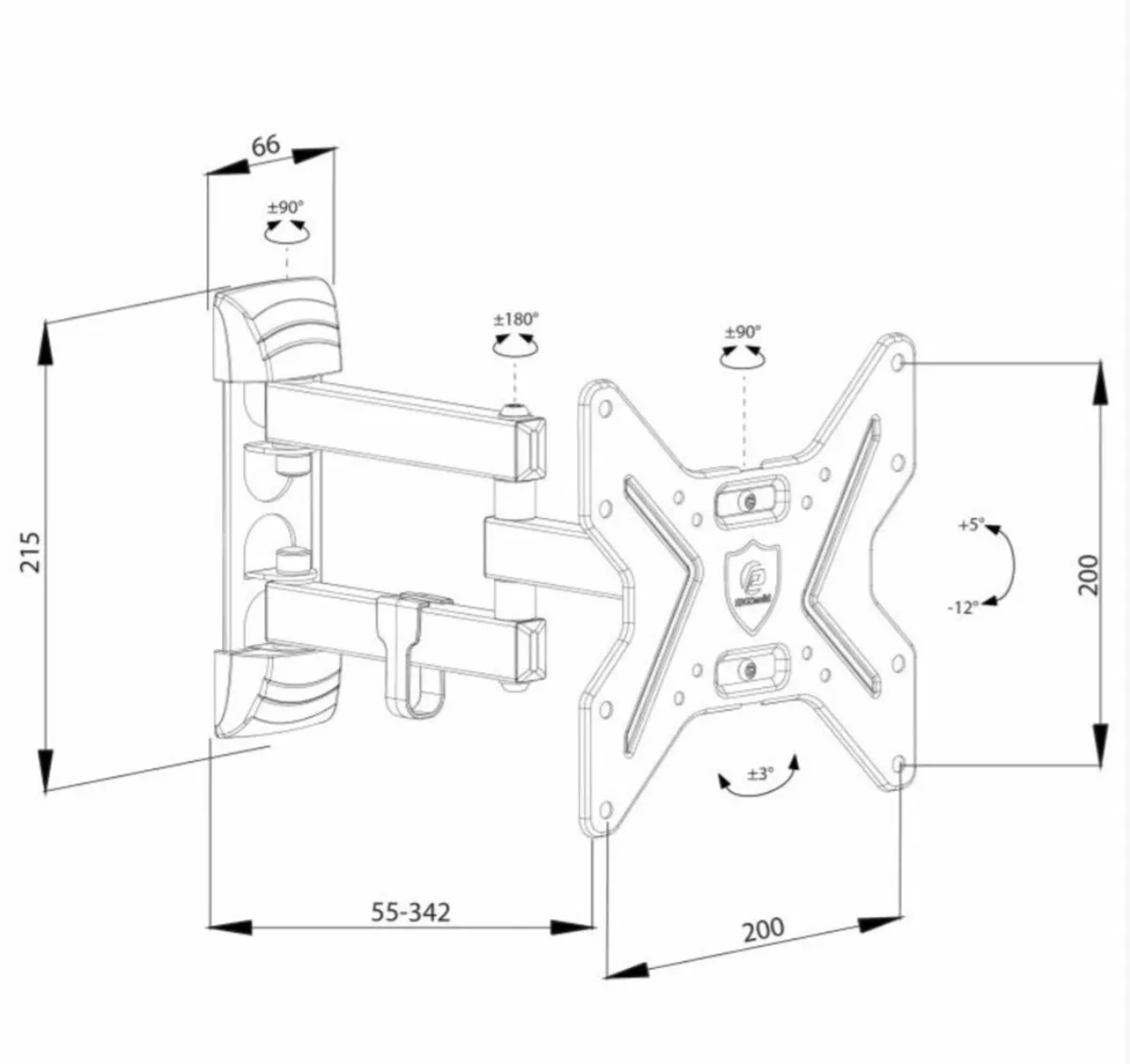 TV Wall Mount Bracket Tilt Swivel Pull out 13-42" - Image 2