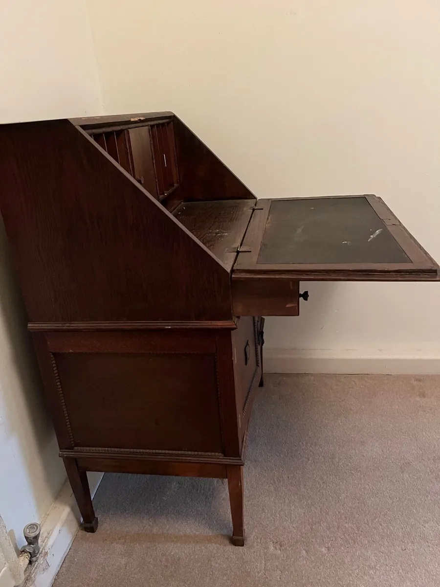 Antique oak writing desk - Image 2