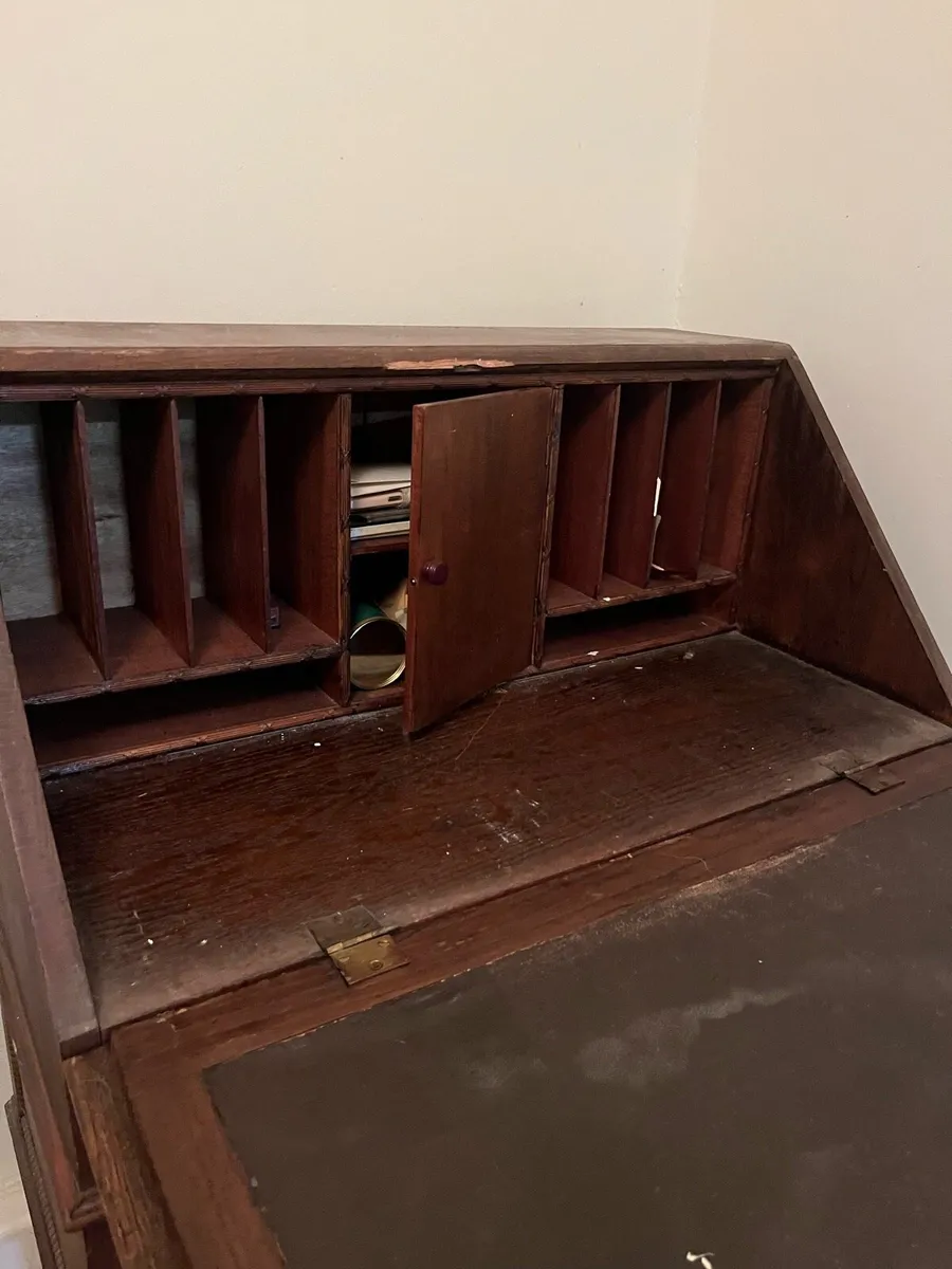 Antique oak writing desk - Image 3