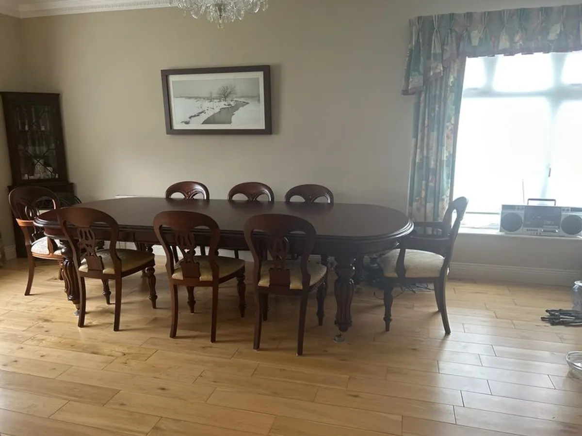 Mahogany Extendable Dining D-table - Image 1