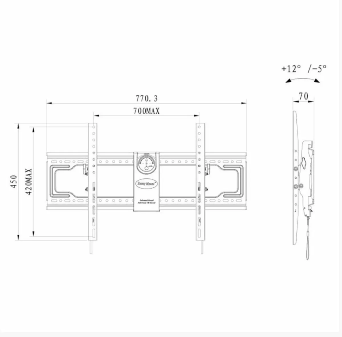 TV Wall Mount Bracket Tilt 65" - 90" max 91kg - Image 2
