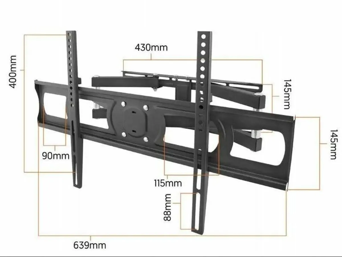 Tv Wall Bracket Tilt Swivel Full Motion 37-65" - Image 2