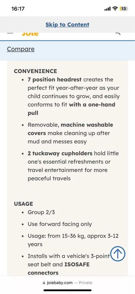 Joie High Back Booster - Image 3