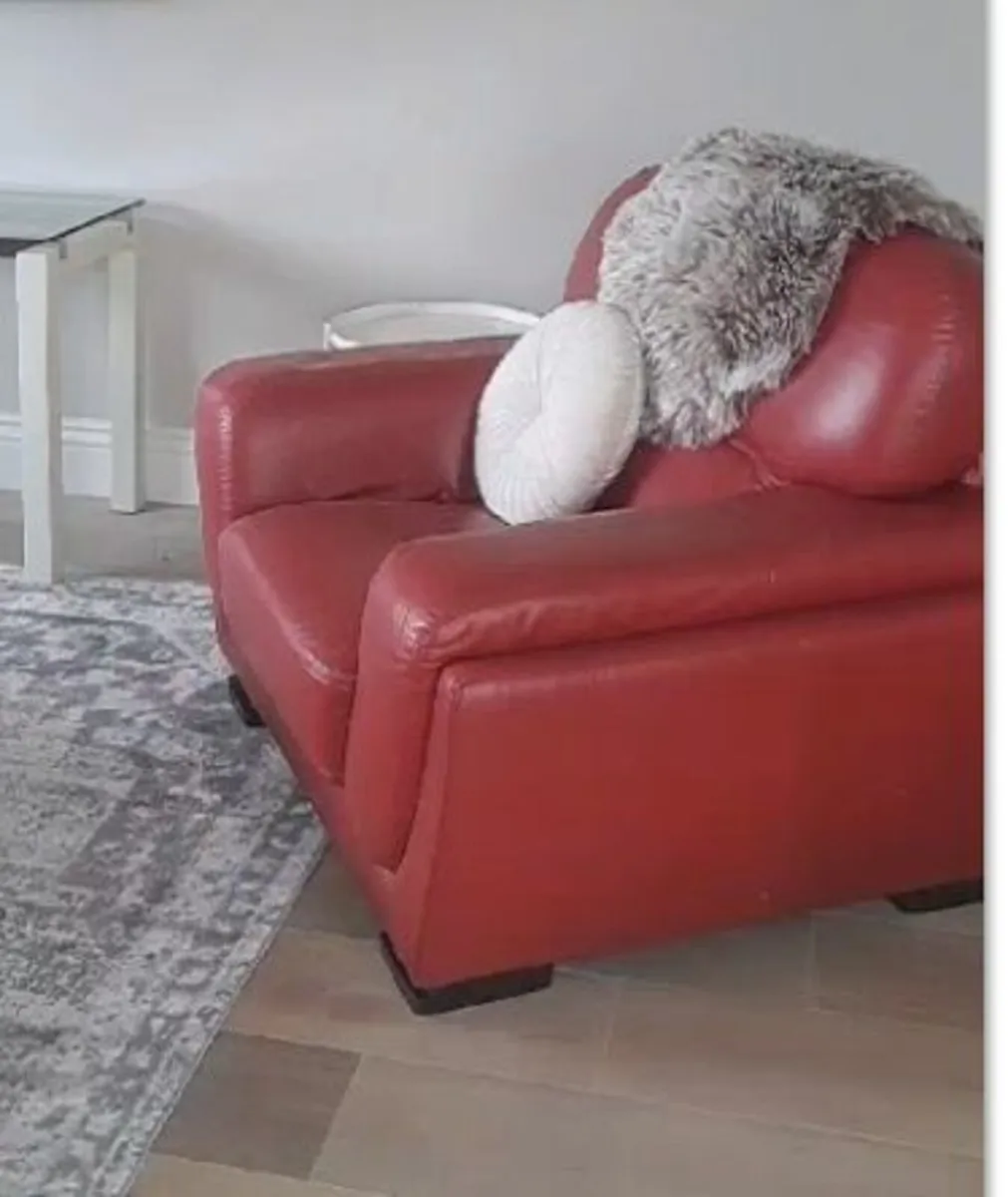 Single Red Leather Chair