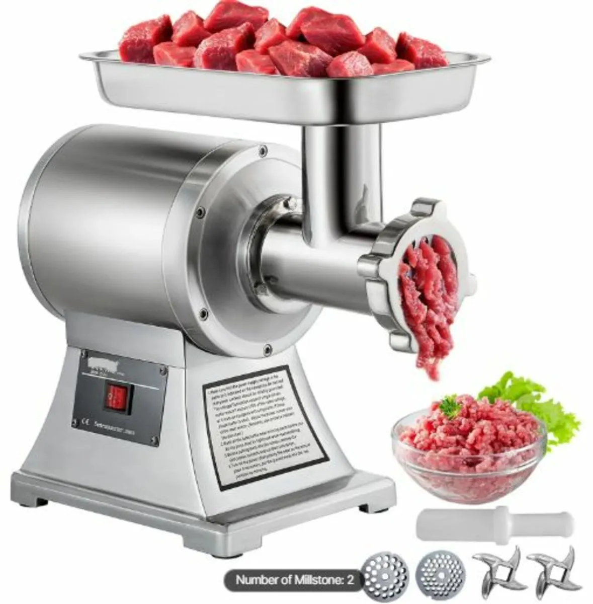 8500W Commercial Stainless Steel 204.1 kg Meat - Image 1