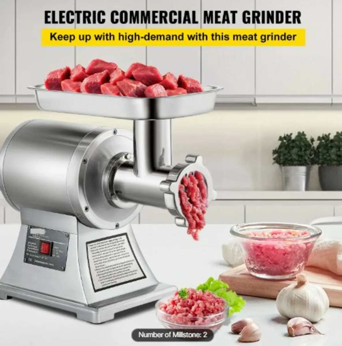 8500W Commercial Stainless Steel 204.1 kg Meat - Image 2
