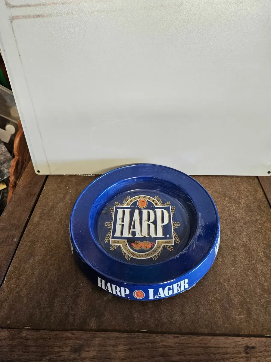 Vintage Guinnes Harp Larger Ashtray - Image 1