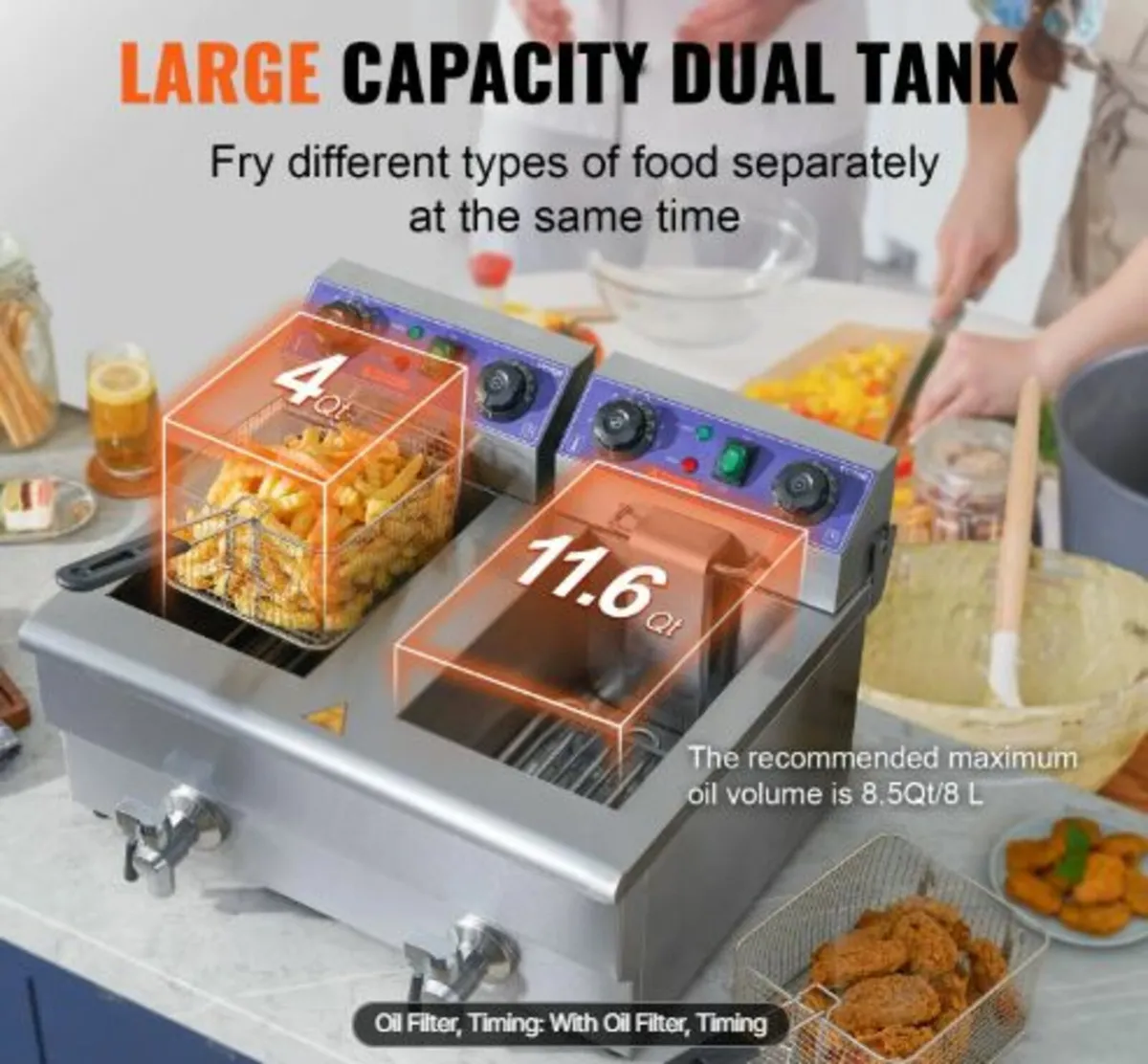 Commercial Electric Deep Fryer Countertop Deep Fry - Image 2