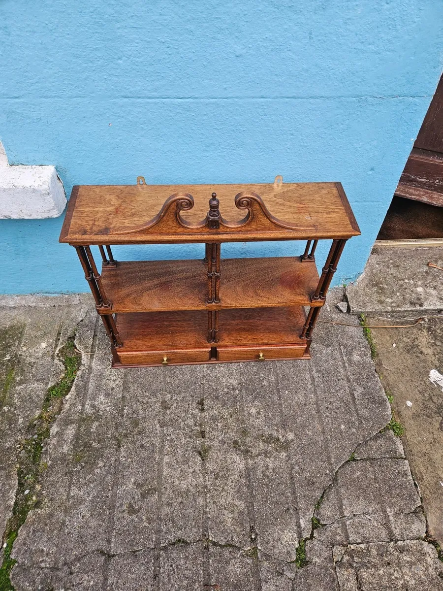 Vintage Georgian Style Mahogany Wall Hanging Shelv - Image 3