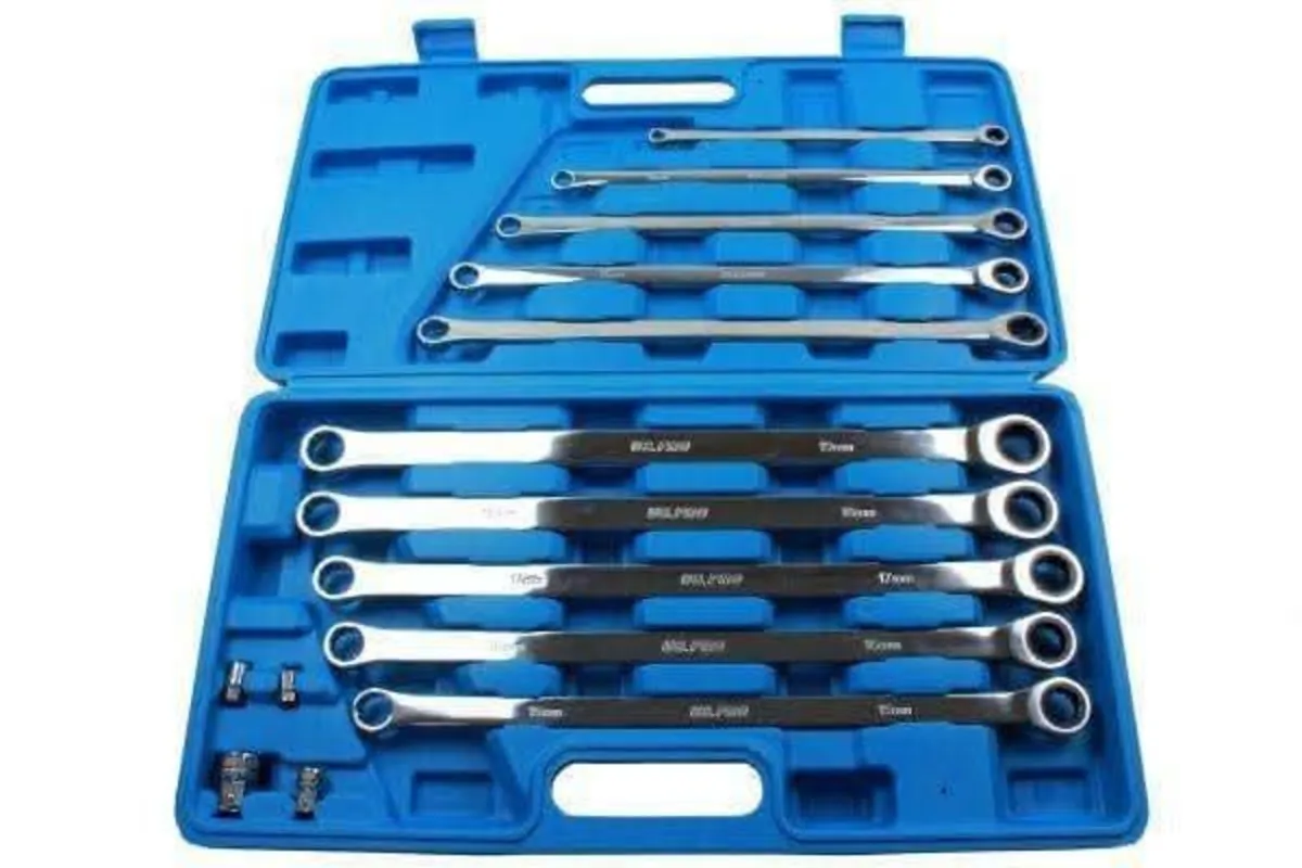 10pc extra long double ring single gear ratchet - Image 1