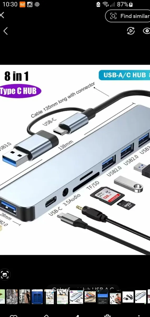 8 in 1 Adapters. Type C and USB Connection - Image 1