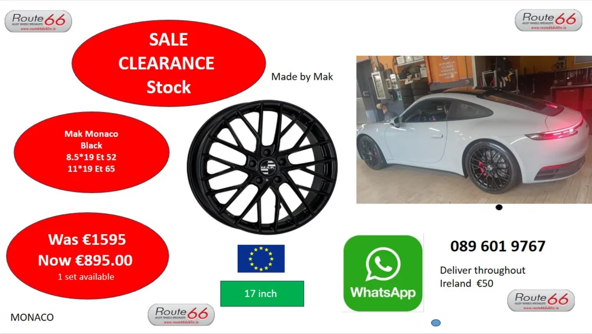 Porsche  911  alloy whees 19 inch black - Image 1