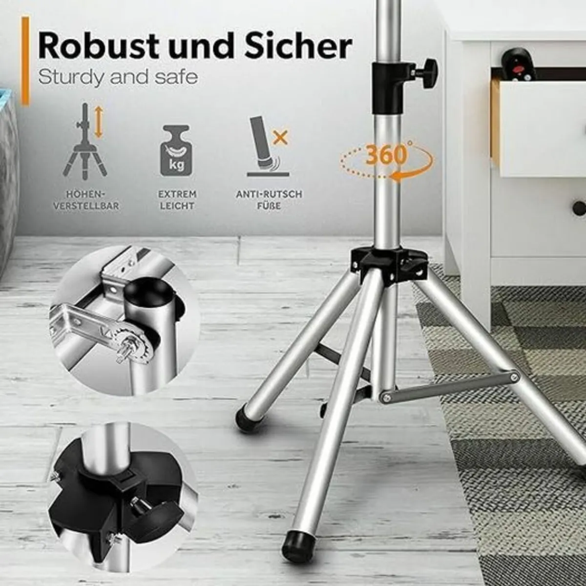Telescopic Infrared Heater with 3 Heat Settings, P - Image 2