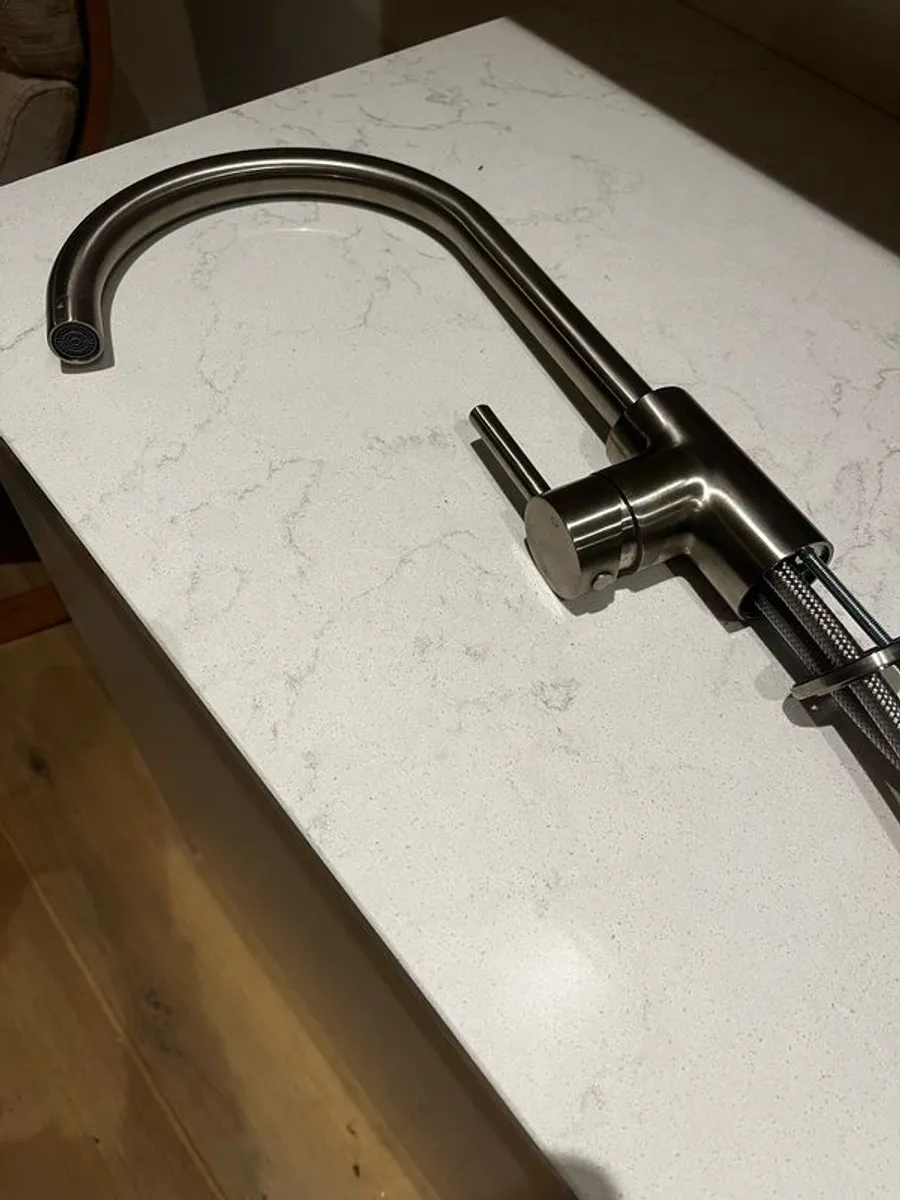 Mixer tap brushed stainless steel - Image 1