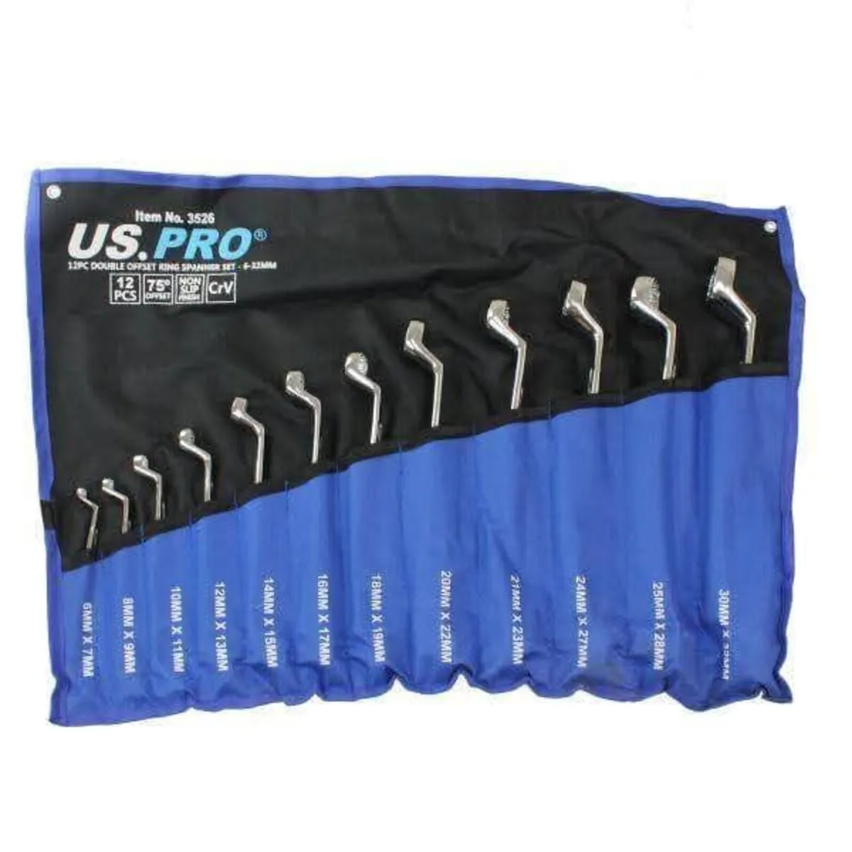 12pcs double offset ring spanner wrench set - Image 1