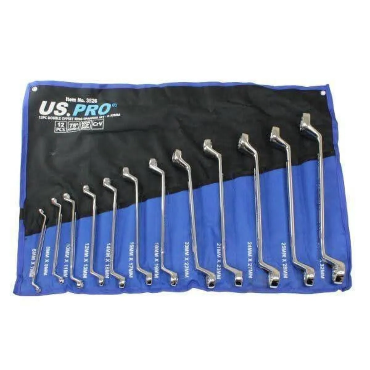 12pcs double offset ring spanner wrench set - Image 2