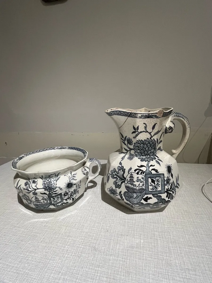 Antique Chamber Pot and Jug - Image 1