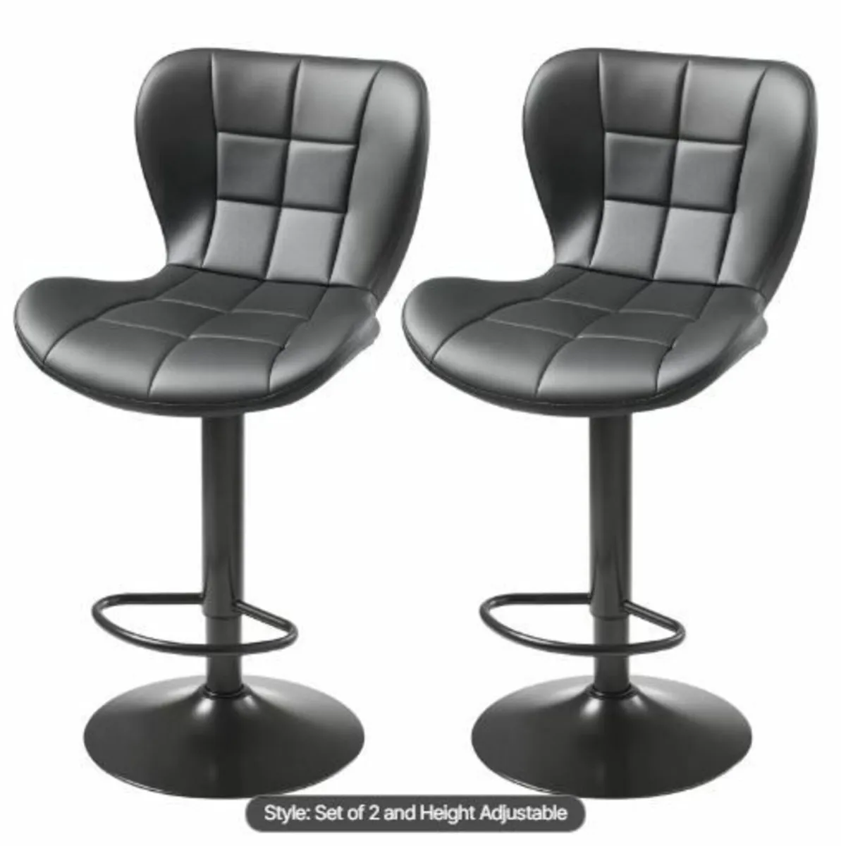 Bar Stool Set of 2, Modern PU Leather - Image 1