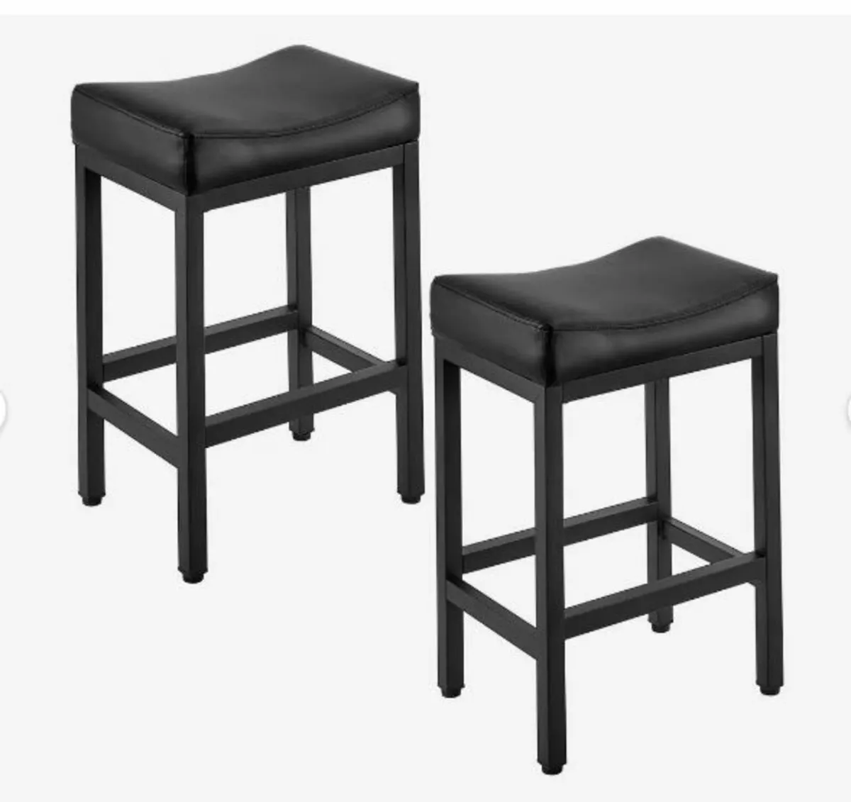 Stool Set of 2, PU Leather Counter - Image 1