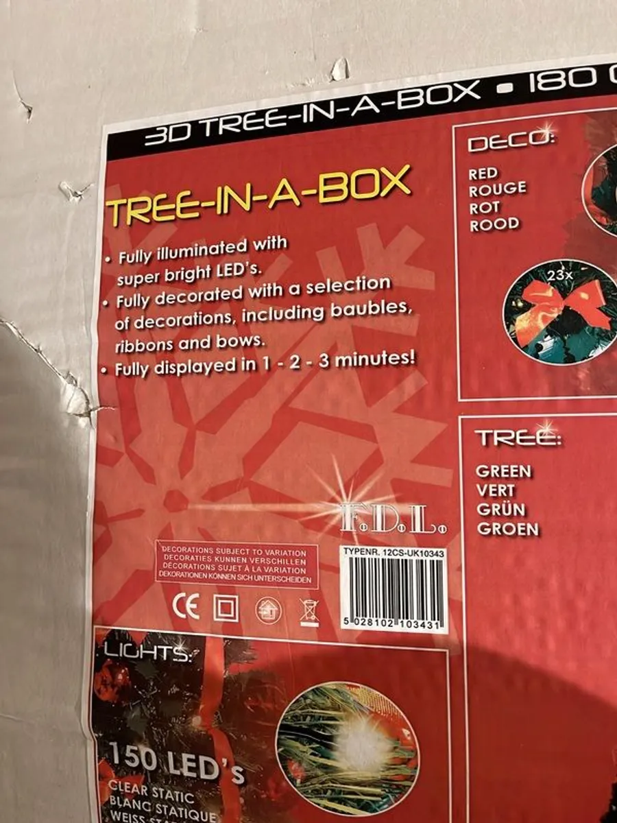 Pop up pre lit 6ft christmas tree - Image 3