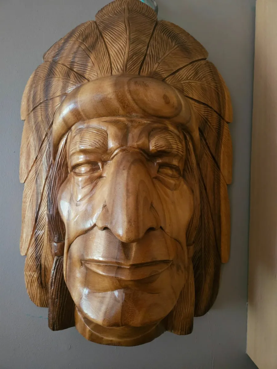 Stunning large hand-carved Thai wall mask purchase - Image 1