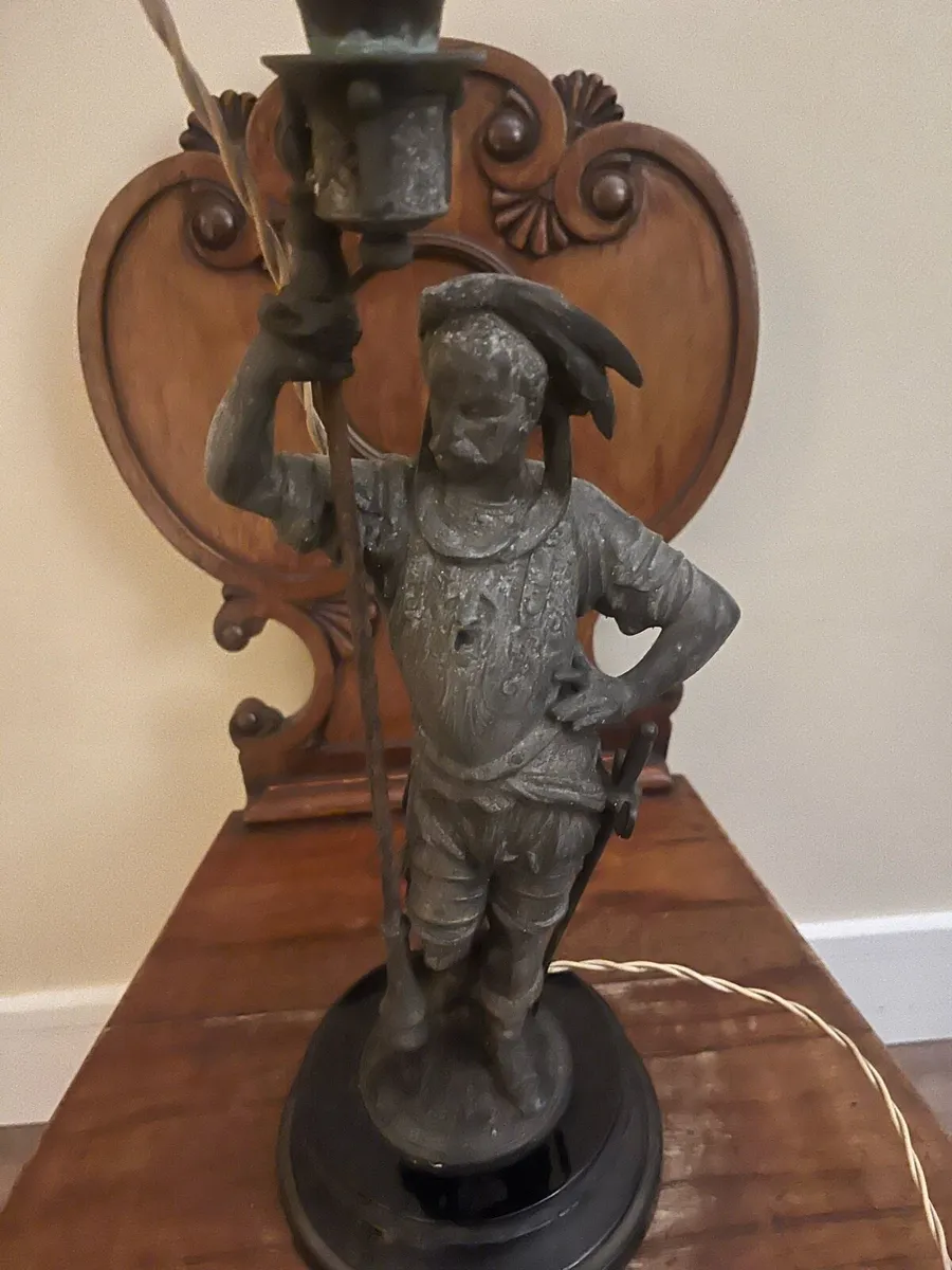 Vintage Spelter Soldier Lamp - Image 4