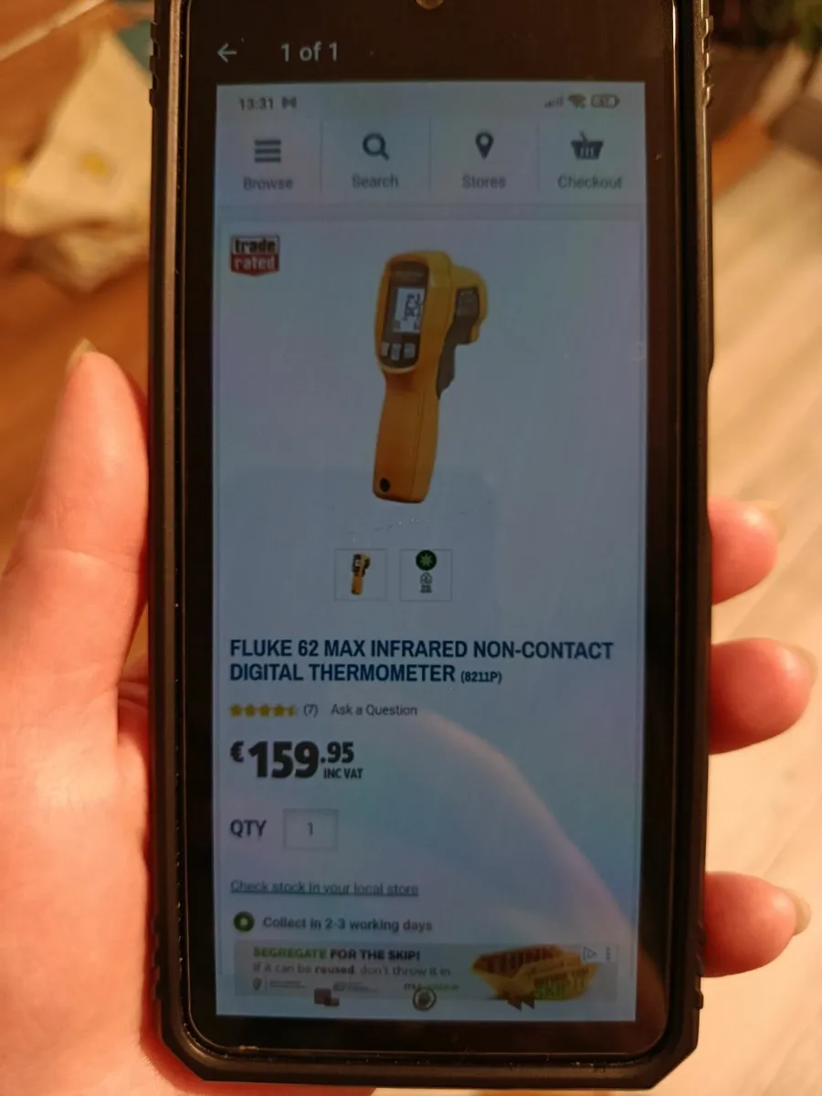 Fluke 62 max infrared non- intact digital thermome - Image 1