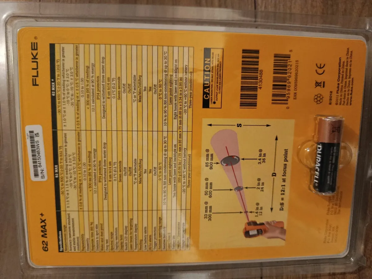 Fluke 62 max infrared non- intact digital thermome - Image 2