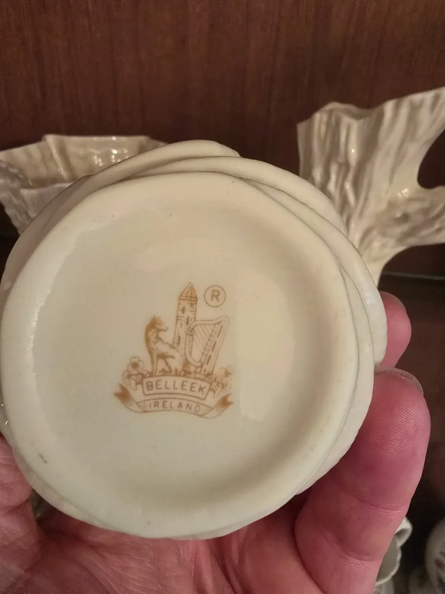 BELEEK CHINA VASES X 3 - Image 1