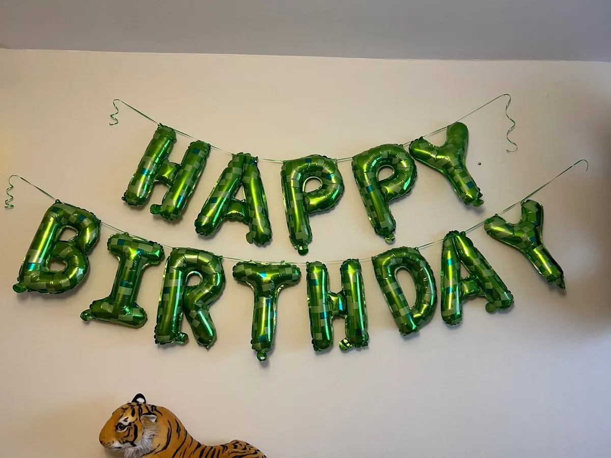 Minecraft…T-shirt, balloons, and cake decoration.. - Image 3