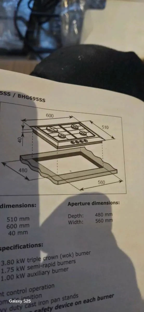 brand new baumatic electric gas hob - Image 2