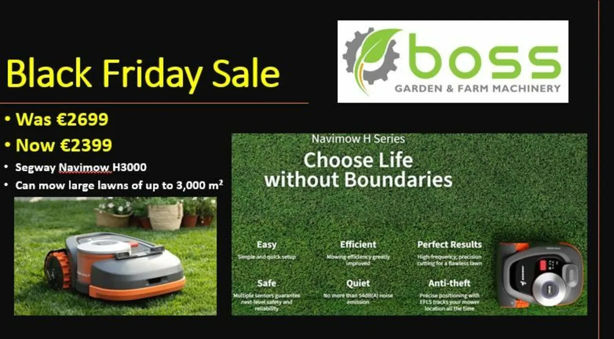 Black Friday Segway H3000E Navimow Robot Lawnmower - Image 1