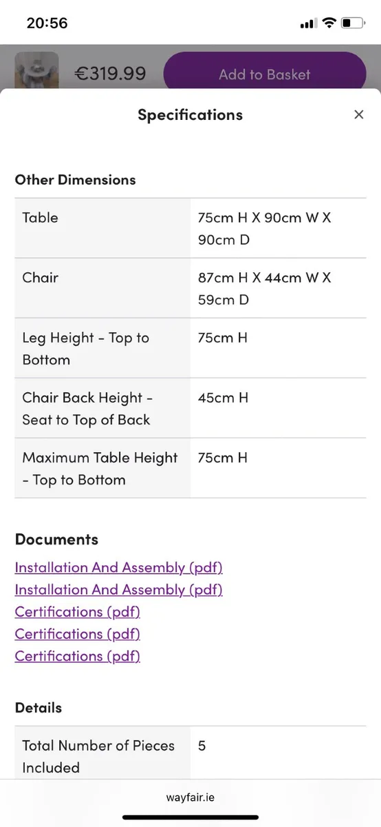 Table and chairs - Image 1