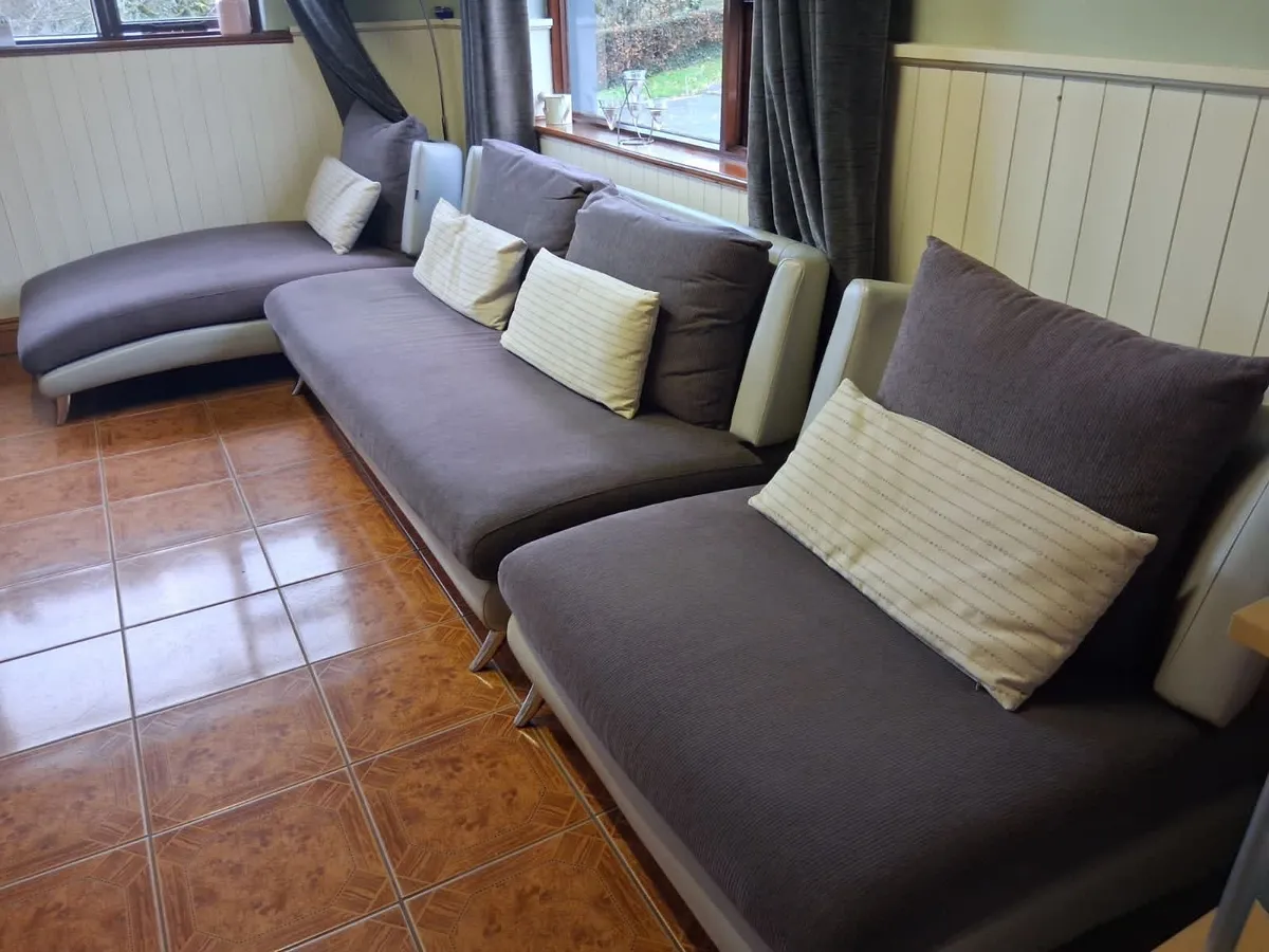3 Seated couch + chaise sofa + chair - Image 2