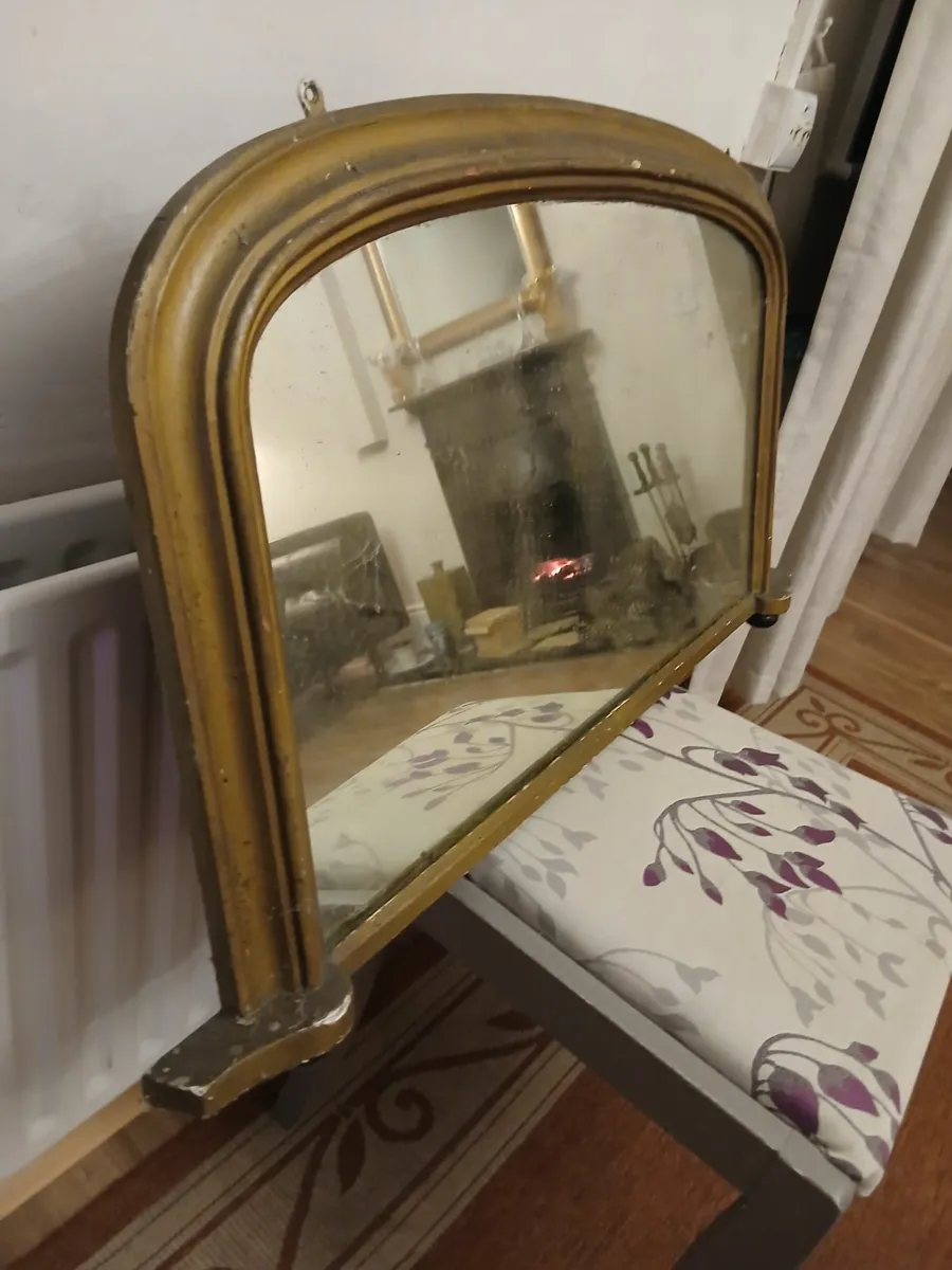 Very old over mantle mirror from 1890s house - Image 1