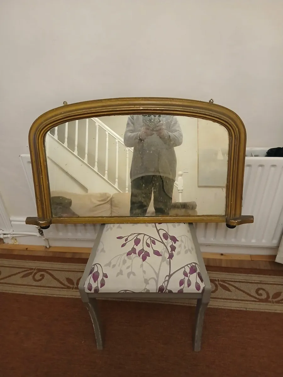 Very old over mantle mirror from 1890s house - Image 2