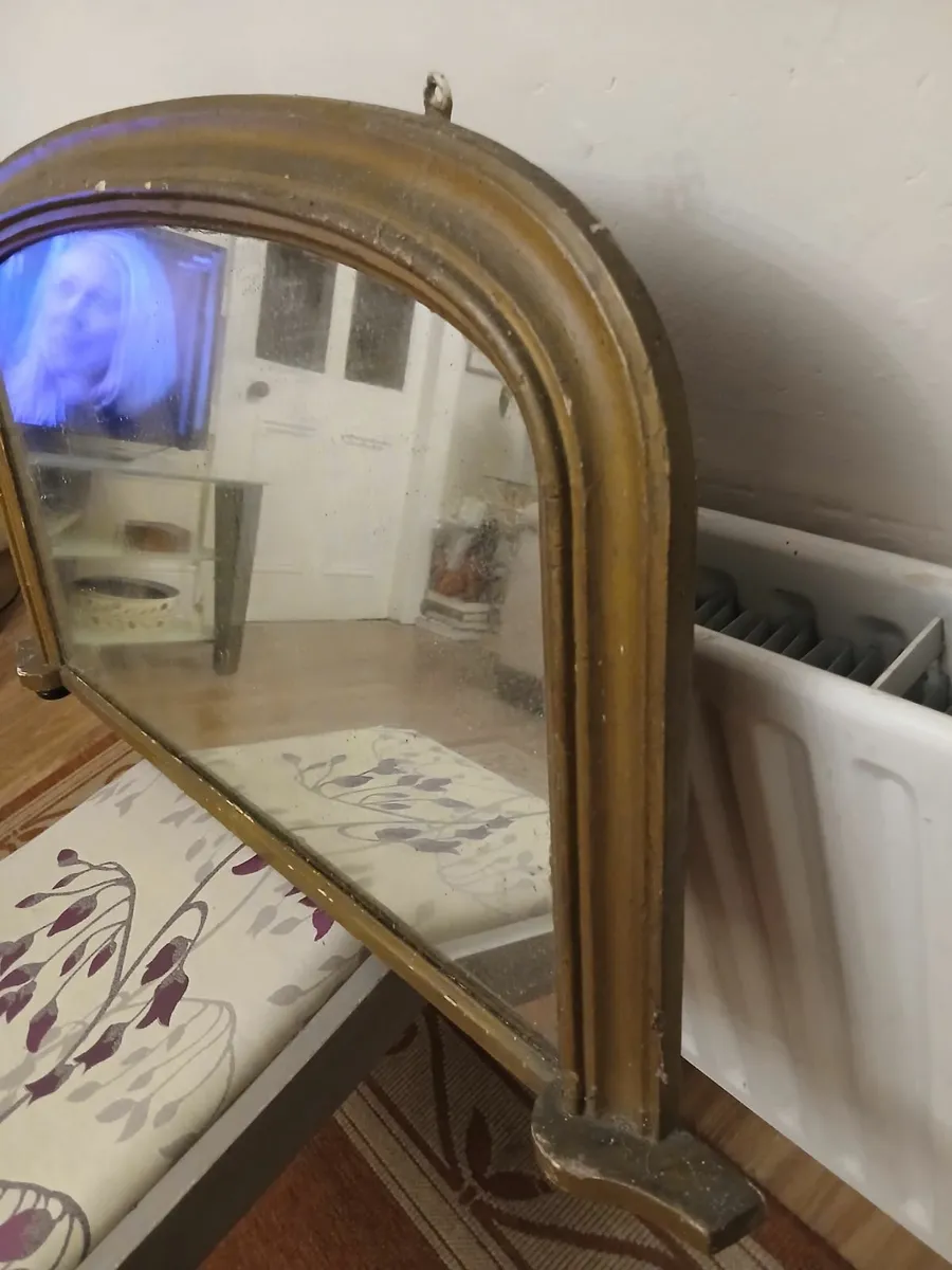 Very old over mantle mirror from 1890s house - Image 3