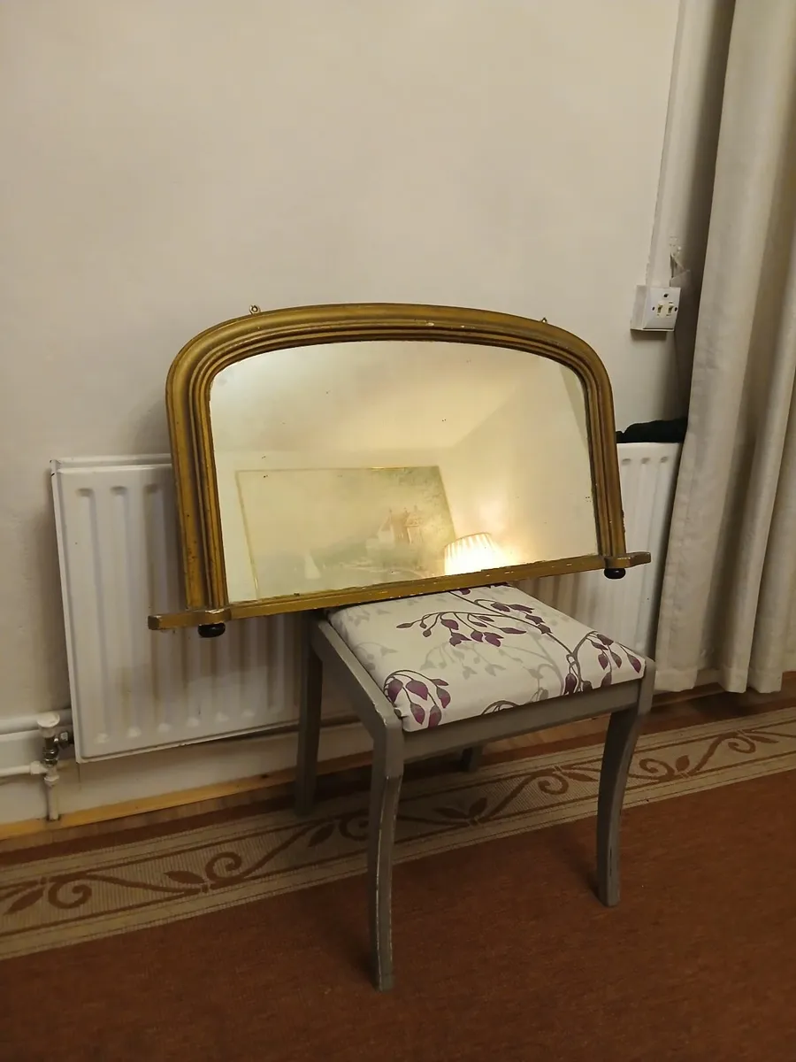 Very old over mantle mirror from 1890s house - Image 4