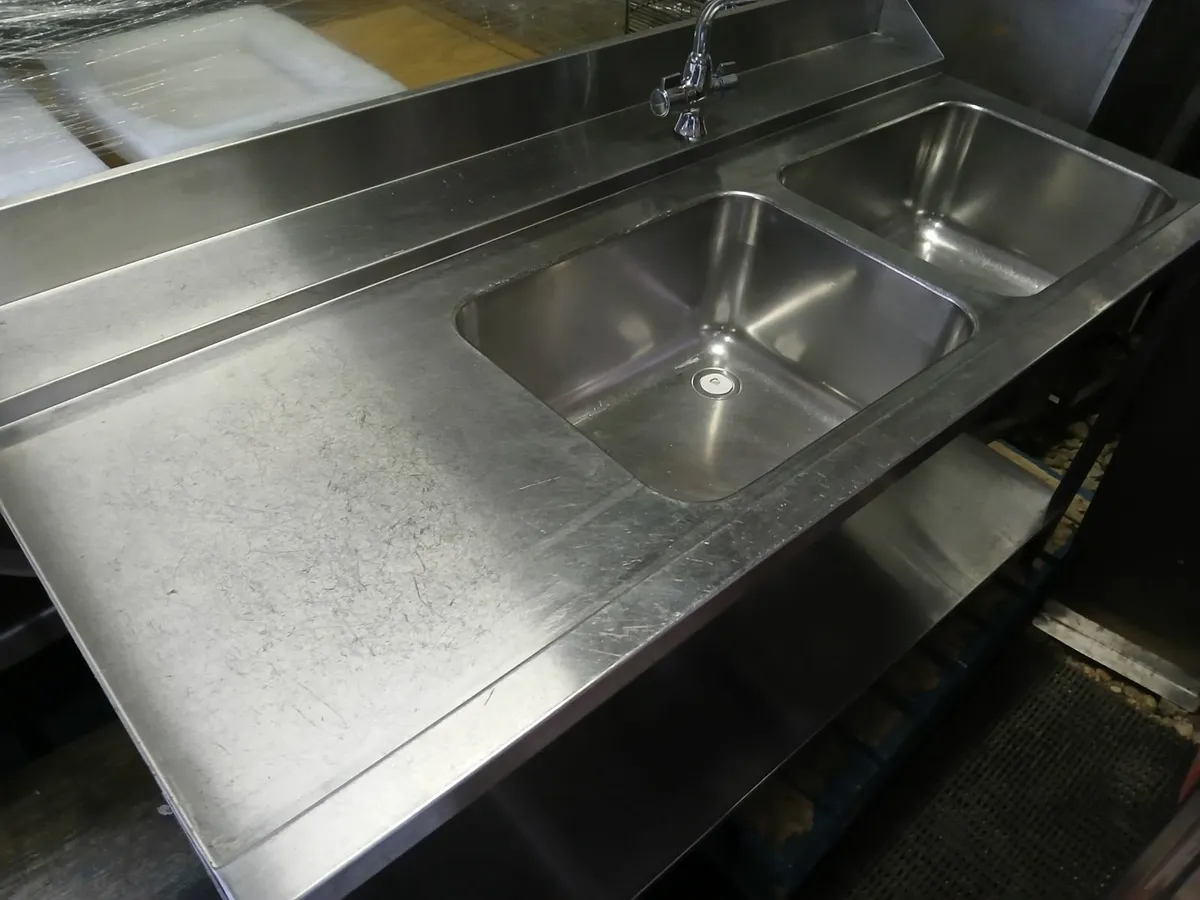 Staneless steel  double sink unit complete - Image 3