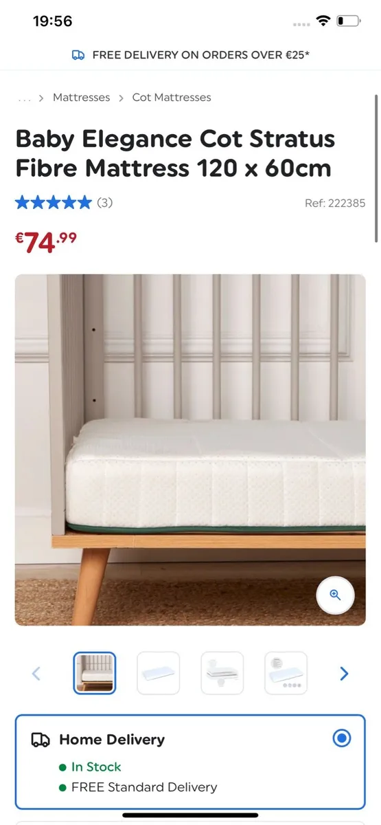 Baby cot and mattress - Image 3