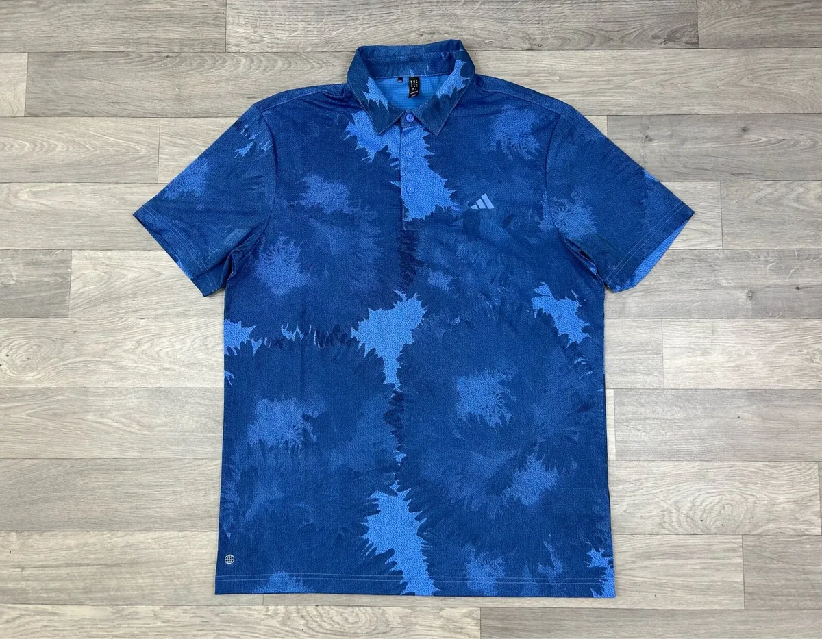 Adidas Golf Patterned Polo Shirt Mens Medium - Image 1
