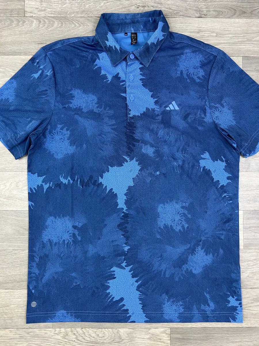 Adidas Golf Patterned Polo Shirt Mens Medium - Image 2