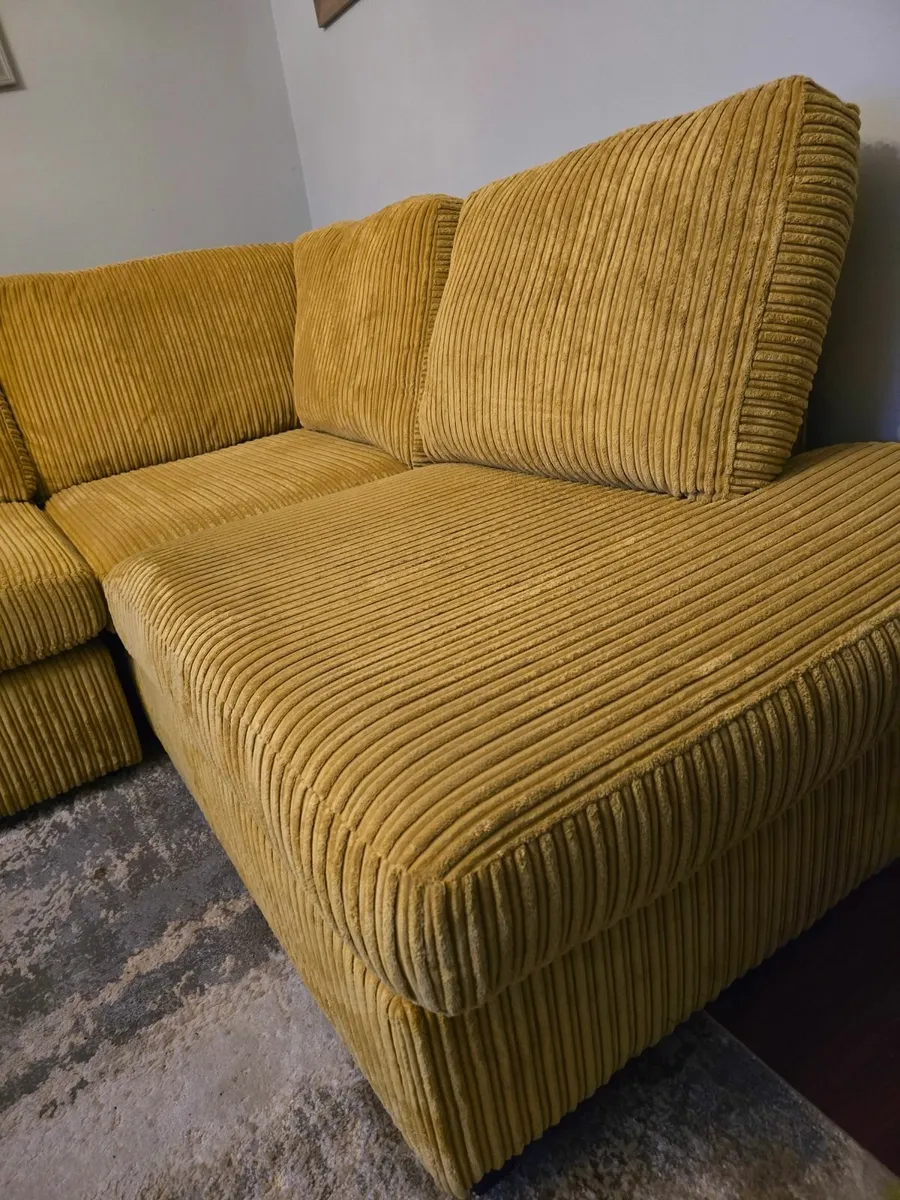 DFS Corner Sofa - Left - Gus 2022 - Mustard Marley - Image 2