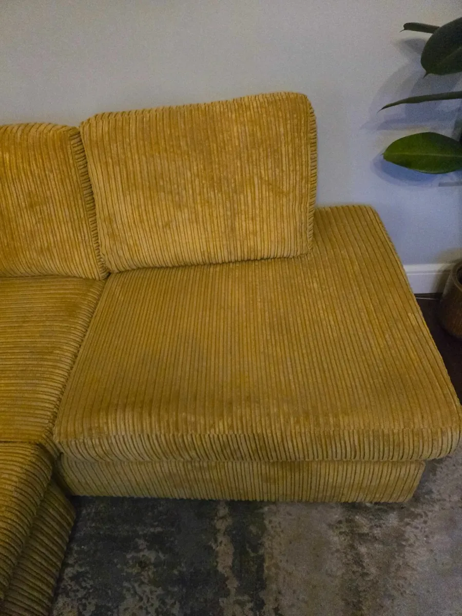 DFS Corner Sofa - Left - Gus 2022 - Mustard Marley - Image 3