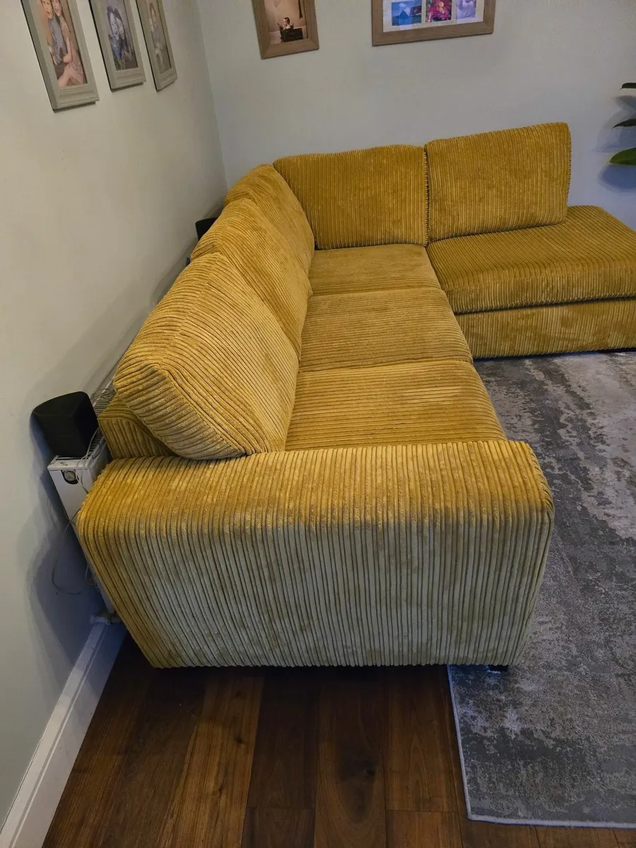 DFS Corner Sofa - Left - Gus 2022 - Mustard Marley - Image 4