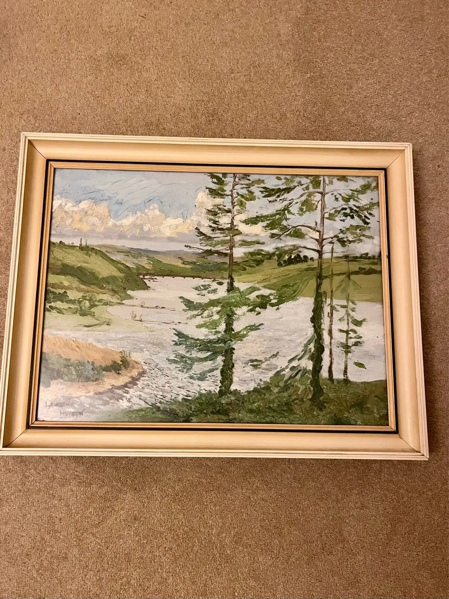 Framed oil painting of River Bandon