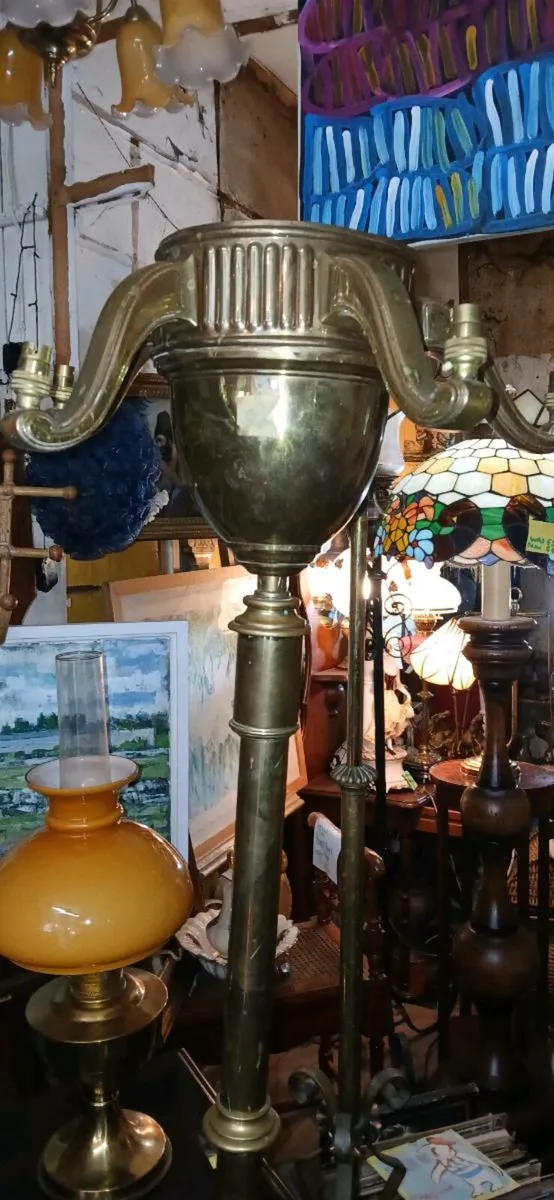 Antique brass stands - Image 1