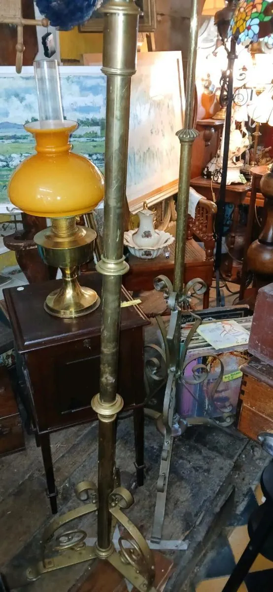 Antique brass stands - Image 3
