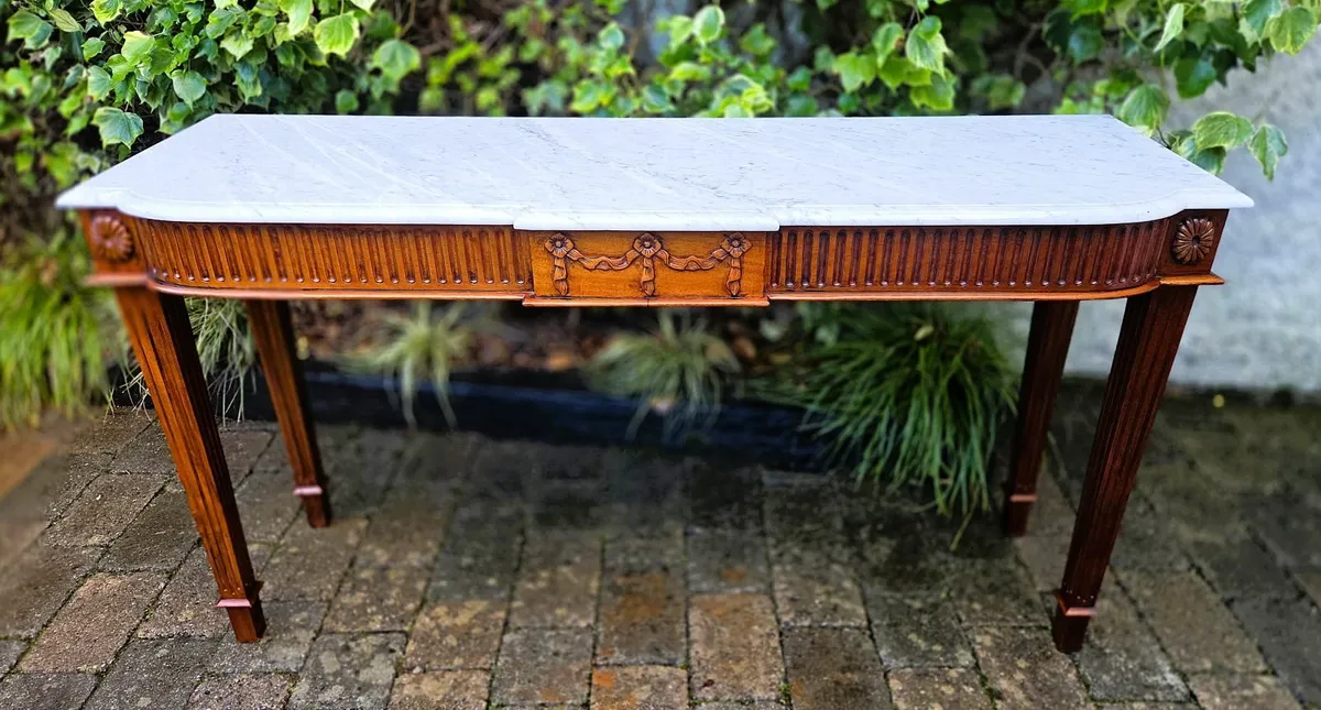 Large Vintage Marble Top Side Table/Hall Table - Image 1